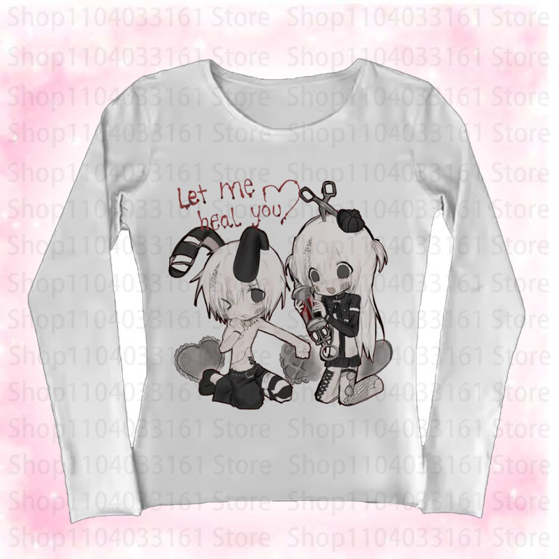 Baby Y2K Clothing - Koszulka Anime Girl Y2k, Gotyckie Baby