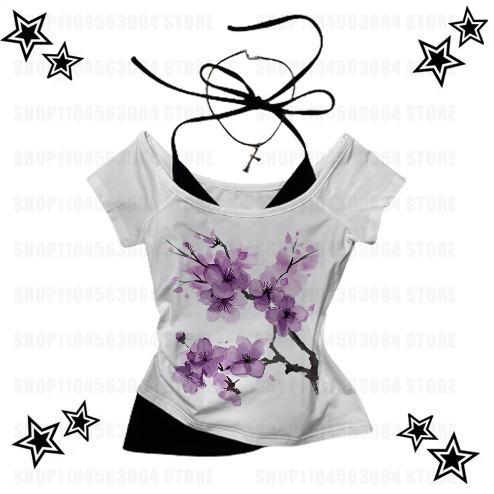 Baby Y2K Clothing - Damski Gorset Grafika Nadruk Ubrania Vintage