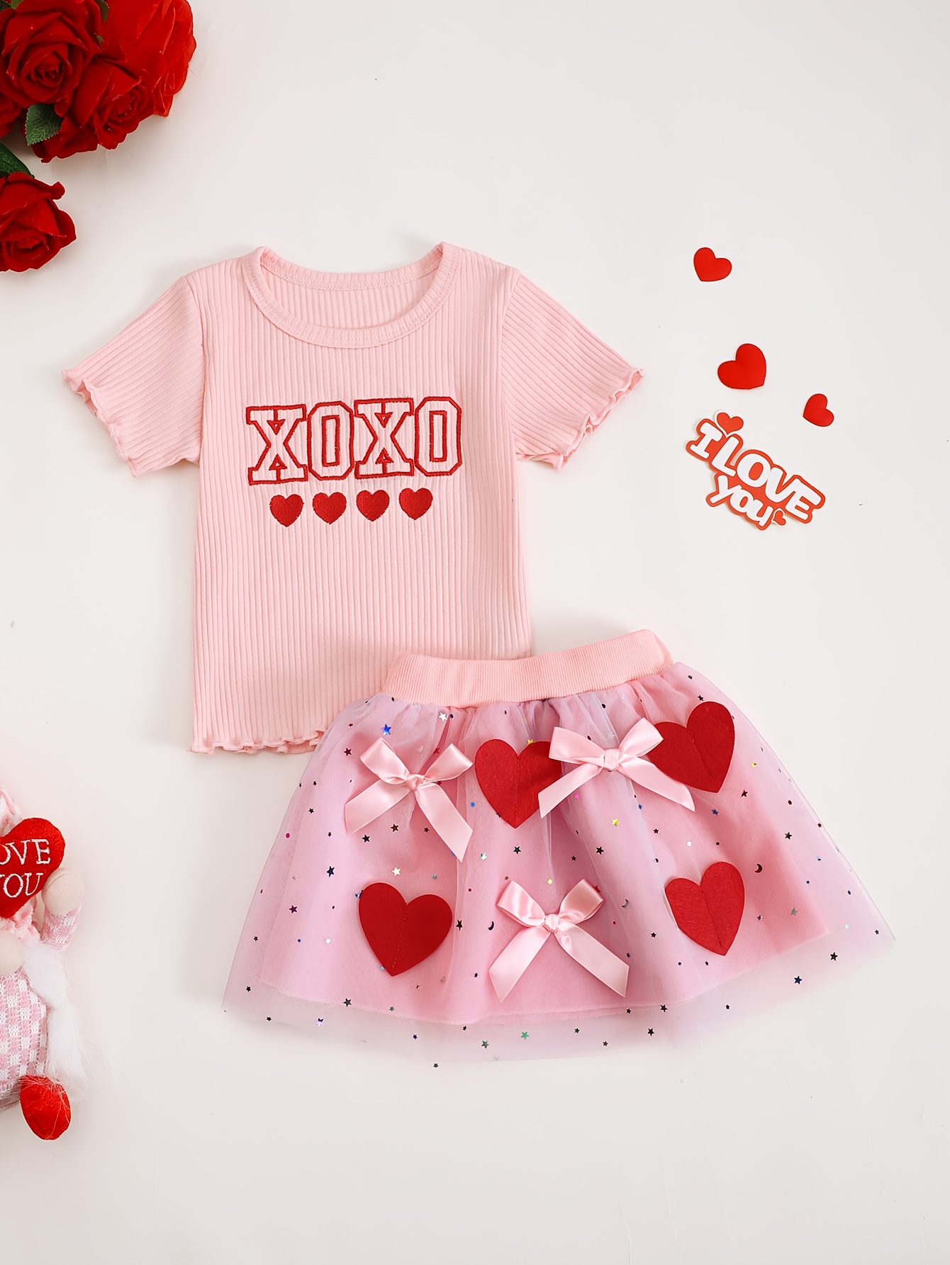 Xoxo Baby Clothing - Letni zestaw dla niemowląt: tiulowa spódniczka