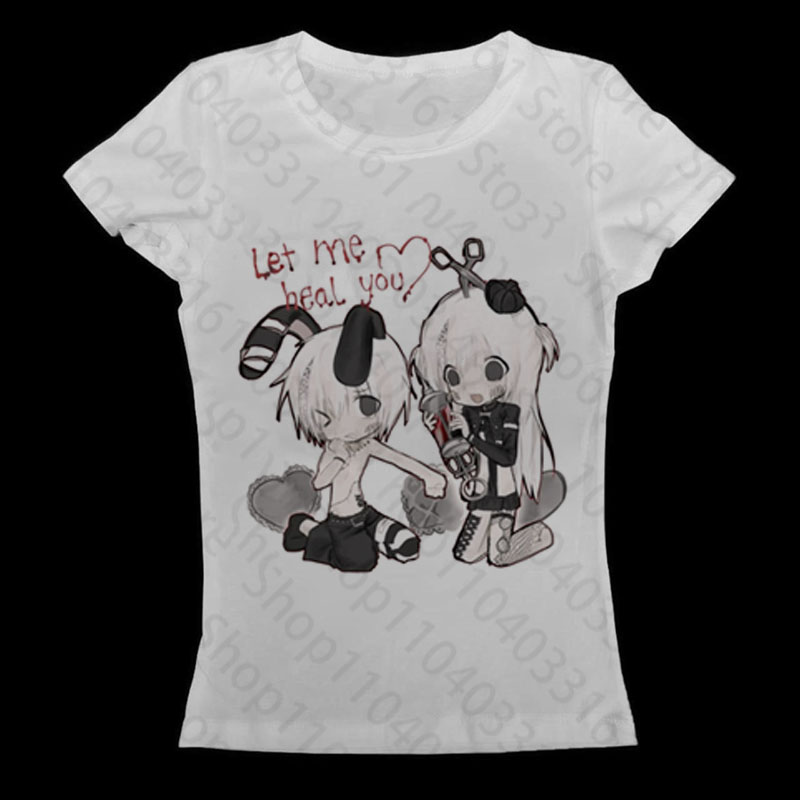 Koszulka Anime Girl Y2k, Gotyc – Baby Y2K Clothing recenzja i cena